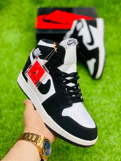 AJ1 High Black White High Suede