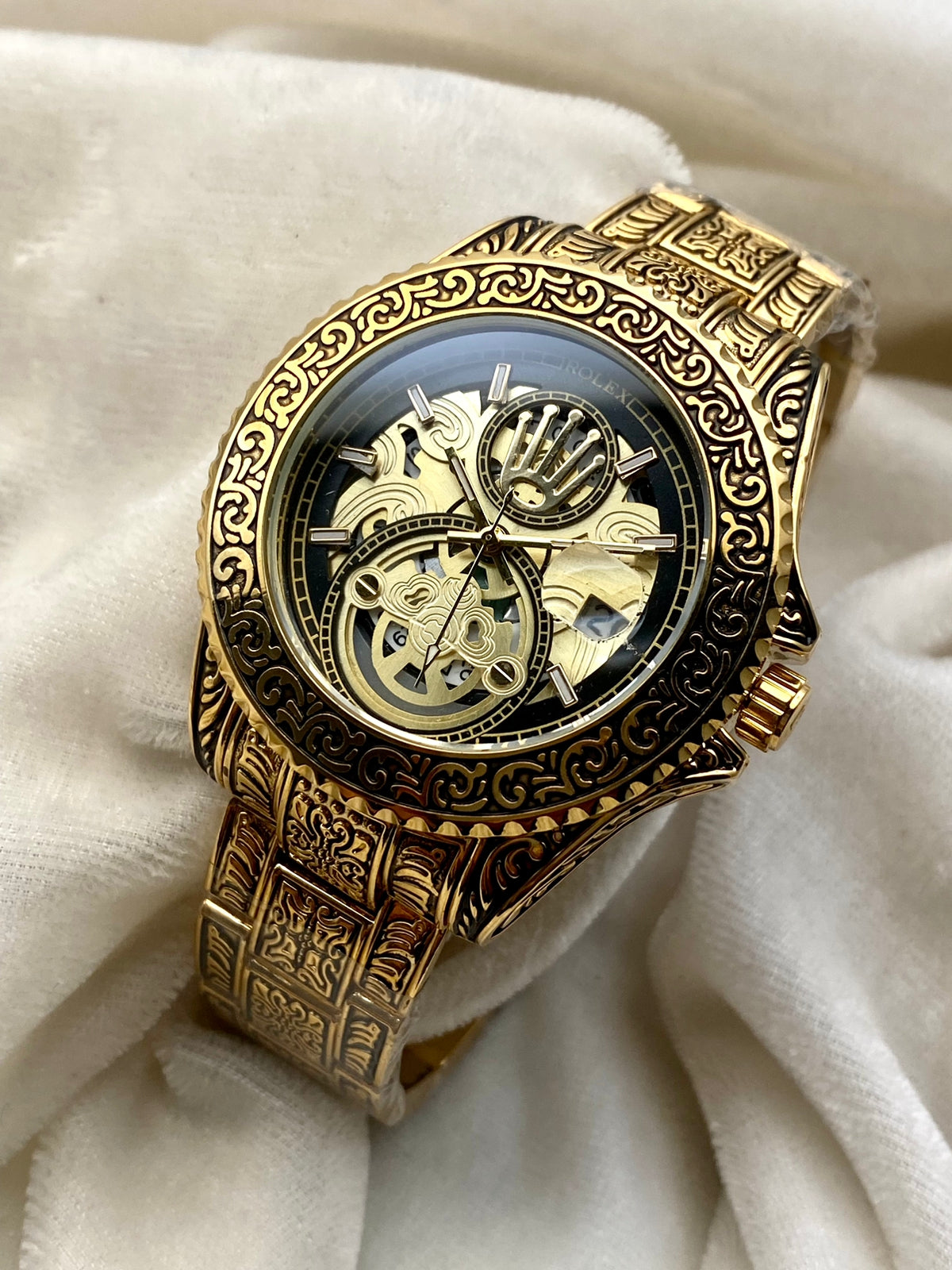 RLX Gold Chain Watch Engraving Model