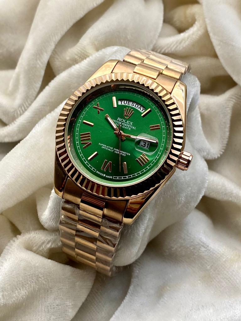 RLX Green Date & Day Chain Watch