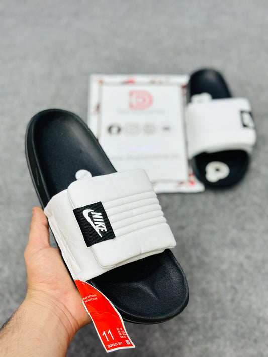 "-Nike-" Slippers | 5001 White Black