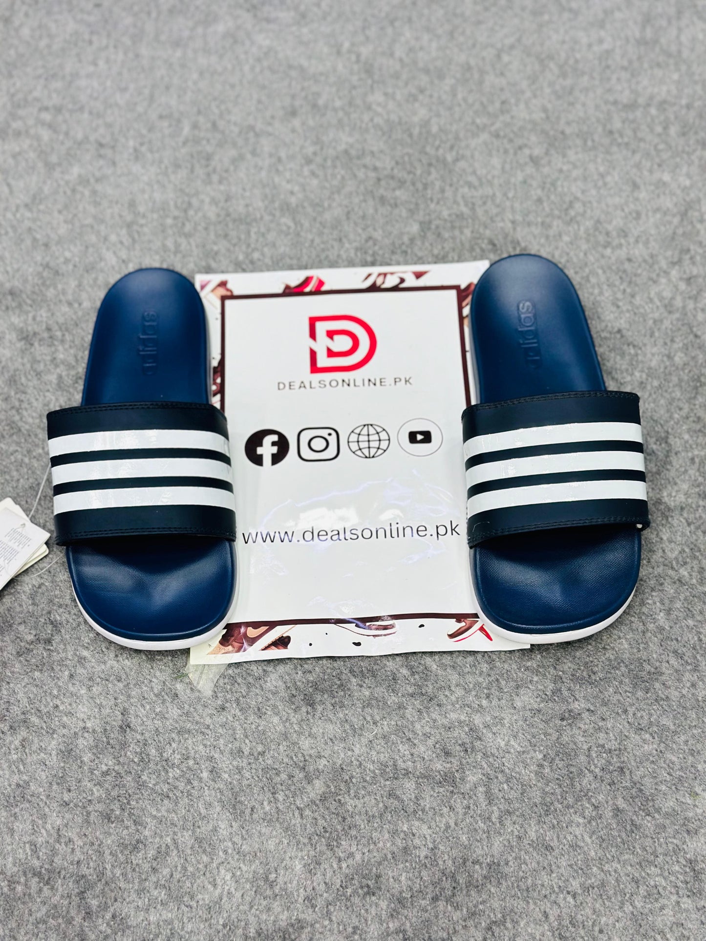 "-Adidas-" Slippers | 8001 Navy