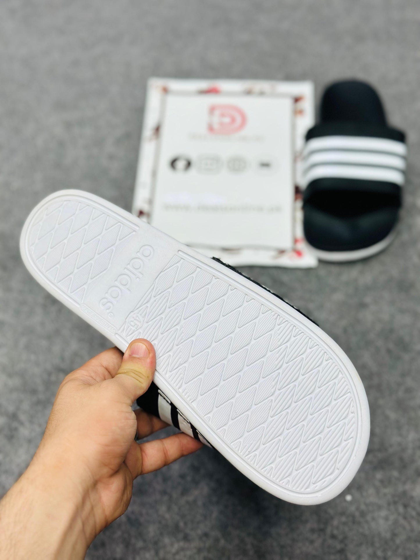 "-Adidas-" Slippers | 8001 White Black